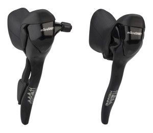  Klamkomanetki MICROSHIFT XLE, Para, 11.rzędowe, Kompatybilne z Shimano, Dual Control, Lewa Klamka Tylko z Dźwignią Hamulca, Czarne