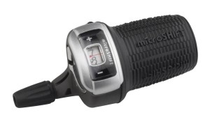  Manetka MICROSHIFT, Prawa, 8.rzędowa, Kompatybilna z Shimano, Twist Shifter, Optyczny Wskaźnik Przełożeń