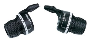  Manetki MICROSHIFT, Para, 7.rzędowe(3x7), Kompatybilne z Shimano, Twist Shifter, Indeksowanie