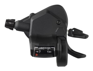  Manetka MICROSHIFT, Prawa, 7.rzędowa, Kompatybilna z Shimano, Thumb Tap, Optyczny Wskaźnik Przełożeń
