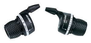  Manetki MICROSHIFT, Para, 8.rzędowe(3x8), Kompatybilne z Shimano, Twist Shifter, Indeksowanie 