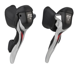  Klamkomanetki MICROSHIFT R10, Para, 10.rzędowe(2x10), Kompatybilne z Shimano, Dual Control, Krótki Zasięg Hamulca, Srebrne