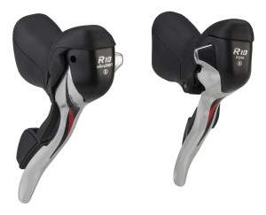  Klamkomanetki MICROSHIFT R10, Para, 10.rzędowe(3x10), Kompatybilne z Shimano, Dual Control, Krótki Zasięg Hamulca, Srebrne