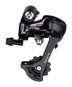  Przerzutka Tylna MICROSHIFT R9, 9-10.rzędowa(2x9/10), Kompatybilna z Shimano, Średni Wózek, Max. Tryb 30-34T, Pojemność 39T, Czarna