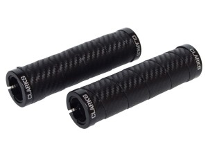 Chwyty kierownicy CLARKS CLO-215, LOCK-ON, Czarny carbon z owijką szosową, Pierścienie czarne aluminiowe 