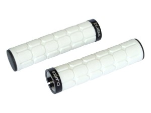 Chwyty kierownicy CLARKS CLO-219, LOCK-ON, Białe, 1 Pierścień czarny