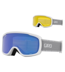 Gogle zimowe GIRO MOXIE WHITE GREY CHUTE (szyba GREY COBALT 00% S2 + YELLOW 77% S1)