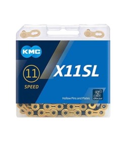 KMC Łańcuch X11 SL Ti-N 118 ogniw Złoto czarny BOX
