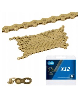 KMC Łańcuch X12 126 ogniw Ti-N Złoty BOX