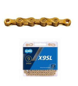 KMC Łańcuch X9 114 ogniw złoty BOX